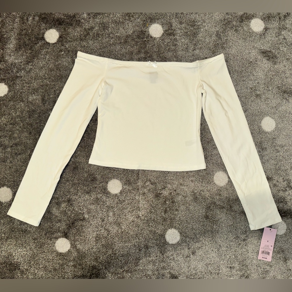 wild fable Off-the-Shoulder Long Sleeve Crop Top